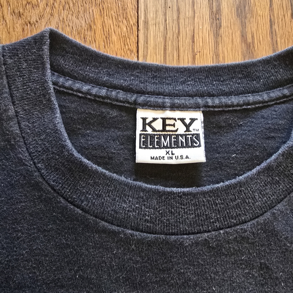 Vintage 90s KEY Elements Sunflower Crow Appliqué Tee USA XL Cottagecore Farm - Picture 3 of 4